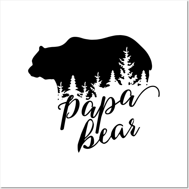 Papa Bear Winter Typography Wall Art by MysticMagpie